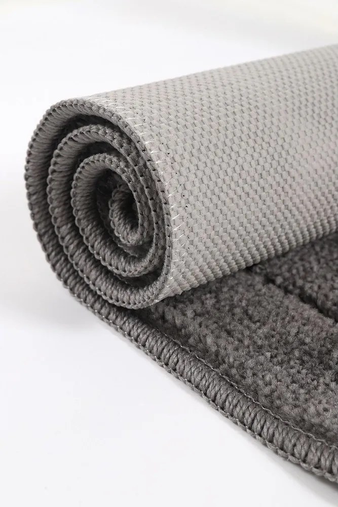 Set di tappetini per il bagno color antracite 2 pz 50x80 cm Kareli – Foutastic