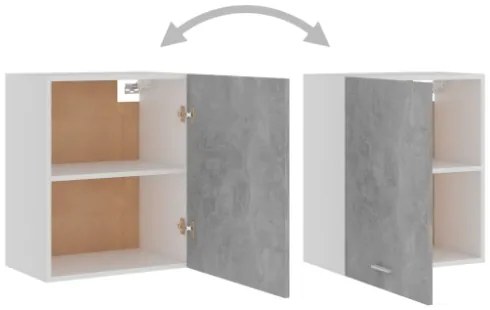 Armadi Sospesi 2 pz Grigo Cemento 50x31x60 cm in Truciolato