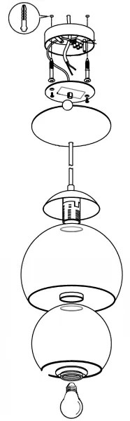 Eglo 94592 - Lampadario ROCAMAR 1xE27/60W/230V