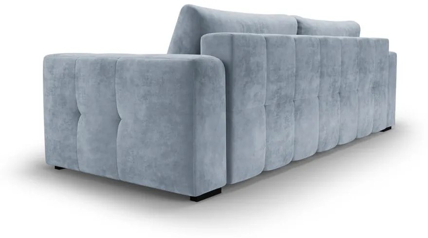 Divano letto in velluto azzurro Luca - Milo Casa