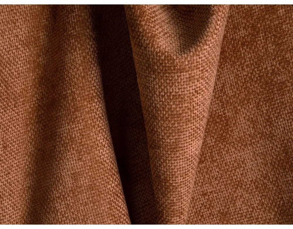 Divano angolare color terracotta (con penisola a sinistra/a U) con rivestimento in ciniglia Treno – Cosmopolitan Design