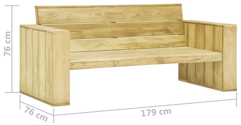 Panca da Giardino e Cuscini Crema 179cm Legno Pino Impregnato