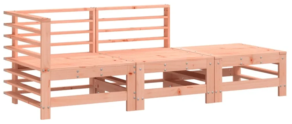Set salotto da giardino 3 pz in legno massello di douglas