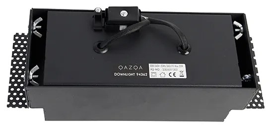 Set di 6 faretti da incasso neri GU10 orientabili senza cornice 2 luci - Oneon