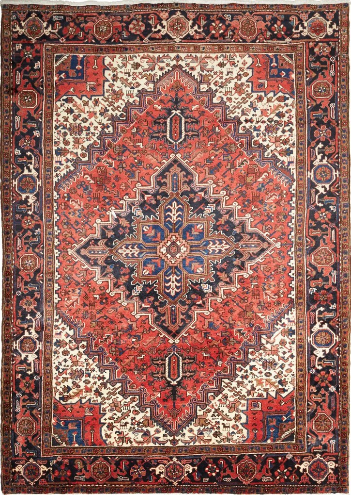Heriz Tappeto persiano 210 x 300 Rosso (Iran) Annodato A Mano
