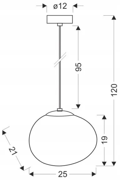 Lampadario a sospensione con filo STONES 1xE27/40W/230V diametro 25 cm