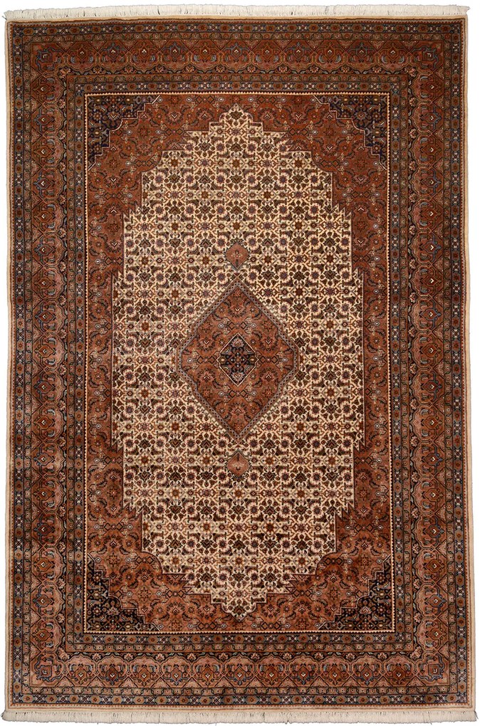 Bidjar Tappeto 200 x 300 Beige (Indian) Annodato A Mano