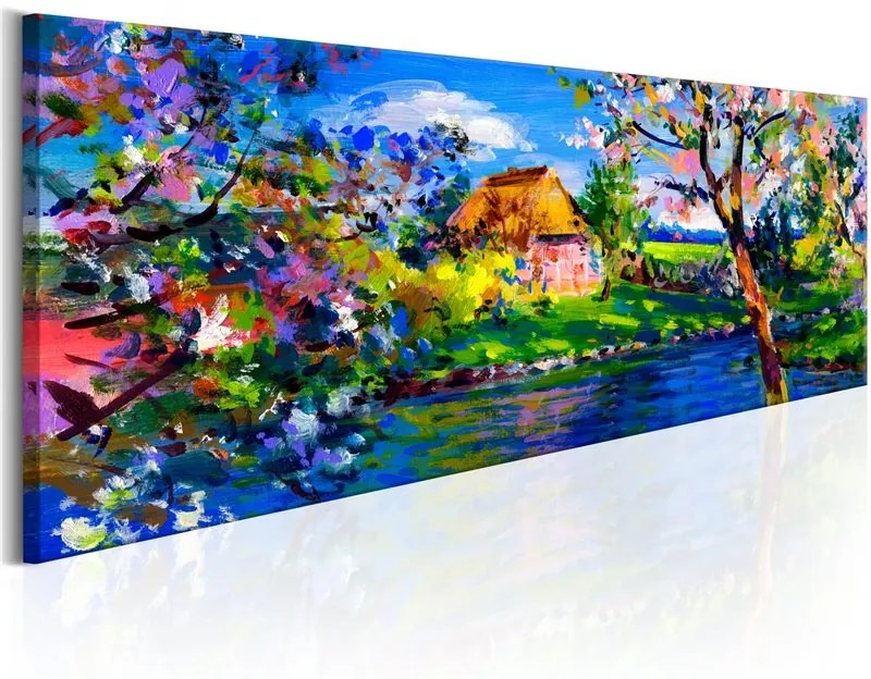 Quadro  Spring Charm  Colore Blu, Dimensioni e Misure 135x45