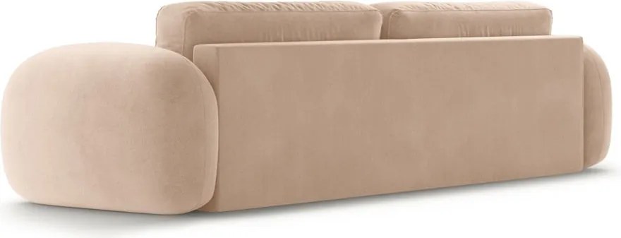 Divano beige allungabile/con contenitore con rivestimento in velluto 262 cm Tonale – Cosmopolitan Design