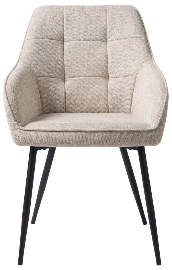 Sedia da pranzo beige in imbottito con braccioli Nolan – Unique Furniture