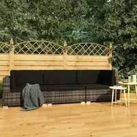 Set Divani da Giardino 3 pz con Cuscini in Polyrattan Grigio 47266