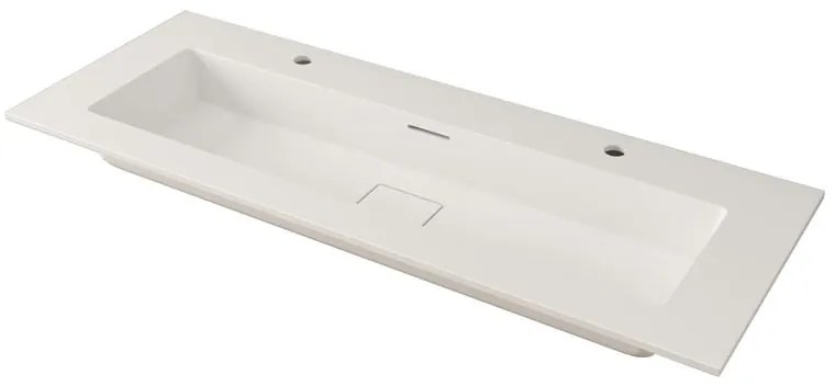 Lavabo a incasso rettangolare vasca centrale DOMINO H 1.2 x P 46 cm in resina bianco opaco