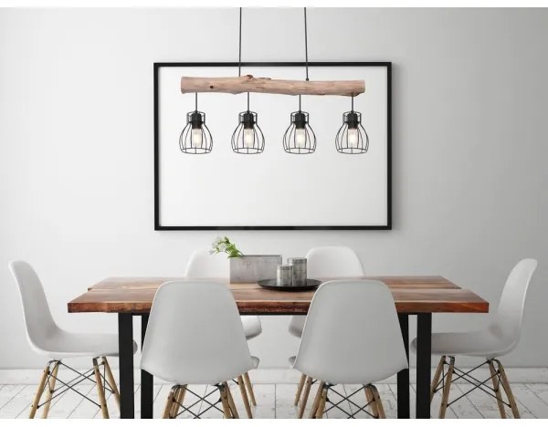 Globo 15326-4N - Lampadario a sospensione con filo MINA 4xE27/40W/230V