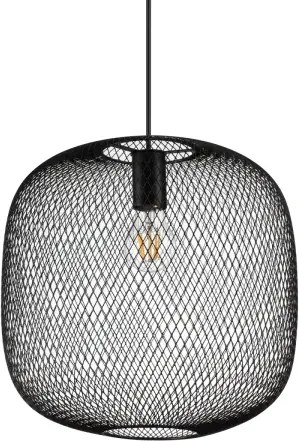 Net sospensione in rete metallica 1 luce attacco e27 34cm nera