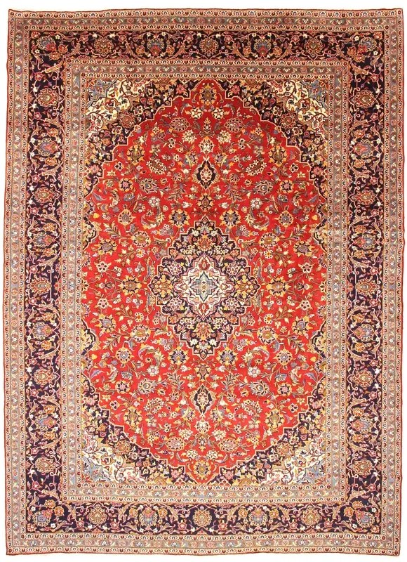 Kashan Tappeto persiano 300 x 420 Rosso (Iran) Annodato A Mano