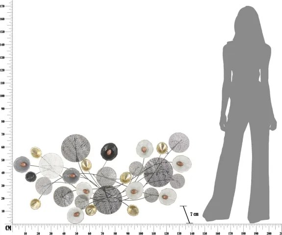 Pannello Decorativo Astratto Grid 135X7,5X69 Cm In Ferro Multicolore