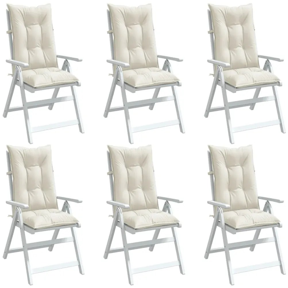 Cuscini Sedia Schiena Alta 6 Crema Mélange 120x50x7 Tessuto /