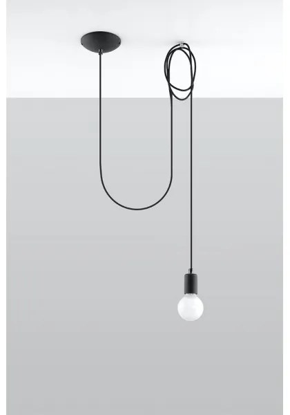 Sollux SL.0369 - Lampadario a sospensione con filo EDISON 1 1xE27/60W/230V ragno nero