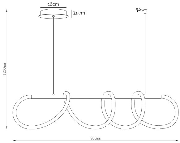 ONLI - Lampadario LED a sospensione con filo AMANDA LED/40W/230V 4500K cromo opaco