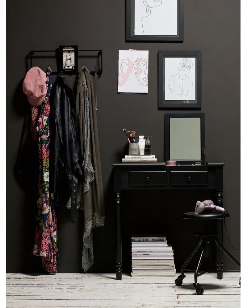 Tavolino da toilette in legno di pino nero Romy - WOOOD