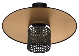 Duolla - Lampadario a plafone TOKYO RATTAN 1xE27/15W/230V diametro 50 cm oro/nero