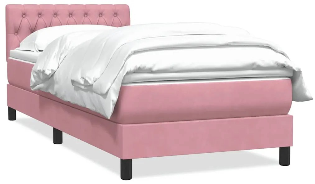 Giroletto A Molle Con Materasso Rosa 90x220 Cm Velluto /
