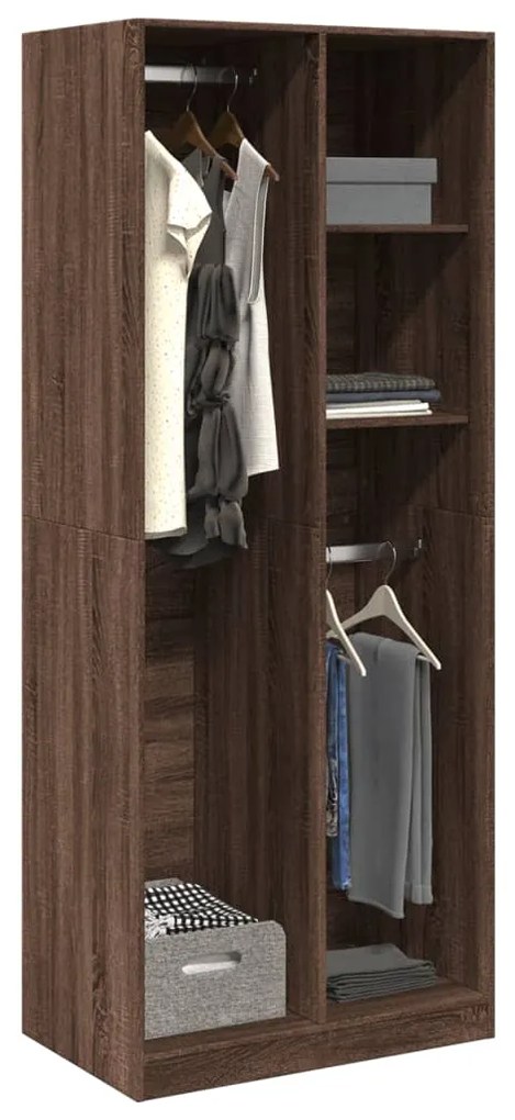 Armadio Rovere Marrone 80x50x200 Cm İn Legno Multistrato /