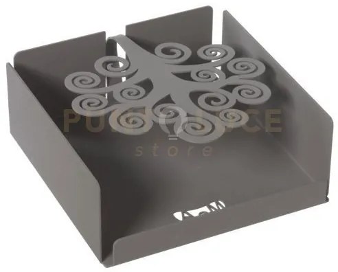 Porta tovaglioli albero della vita fango in ferro 17x17x12cmh