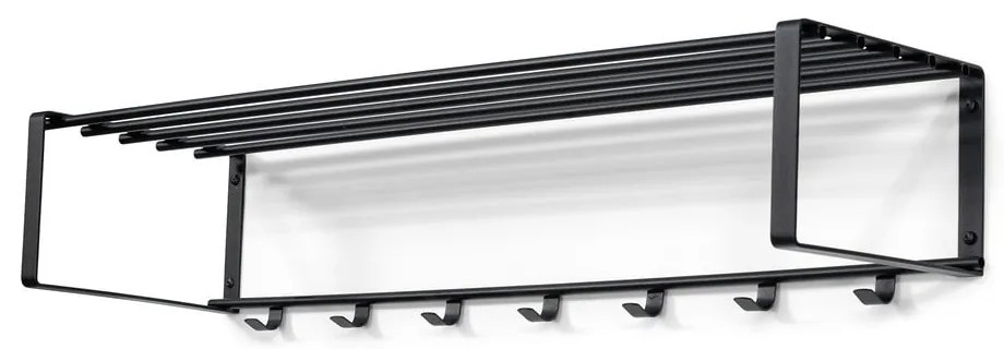 Attaccapanni da parete nero in metallo con scaffale 100 cm Rex – Spinder Design