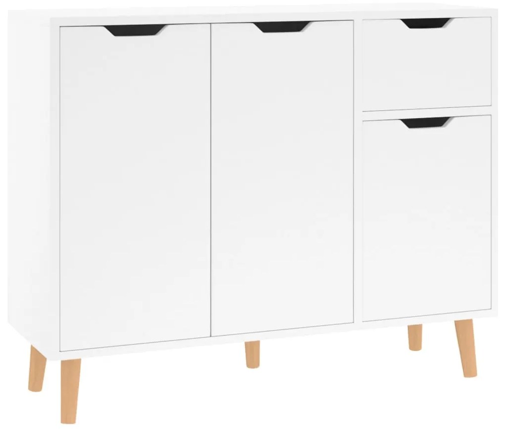 Credenza bianco lucido 90x30x72 cm in truciolato