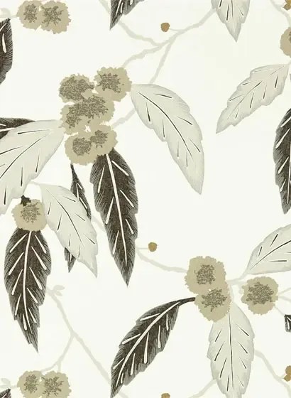 Harlequin Carta da parati Coppice - Oyster/ Ebony/ Gilver