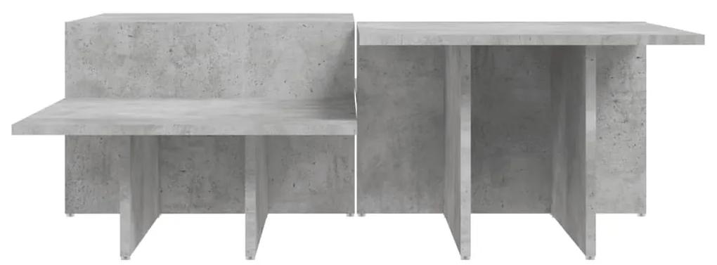 Tavolini da salotto 2 pz grigio cemento in legno multistrato