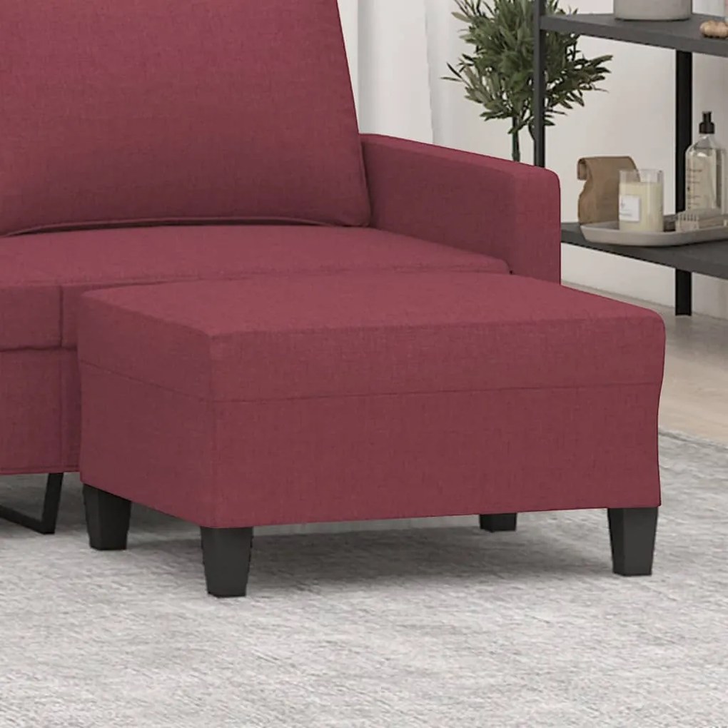 Poggiapiedi Rosso Vino 70x55x41 Cm İn Tessuto /