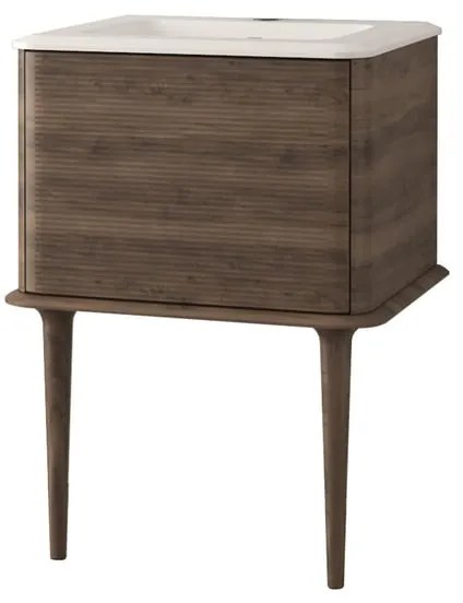 Mobile sottolavabo e lavabo Bohemia per vasca centrale noce L 64 x H 42 x P 50 cm, 1 anta