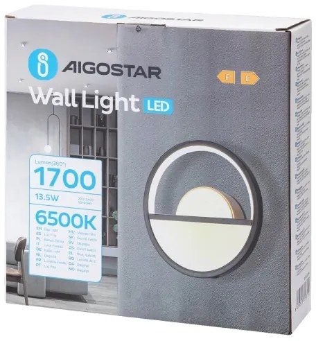 Aigostar - Applique a LED LED/13,5W/230V 6500K nero/oro