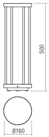 Redo 90578 - Lampada LED da esterno KALEN LED/8W/230V 3000K 50 cm IP65 antracite