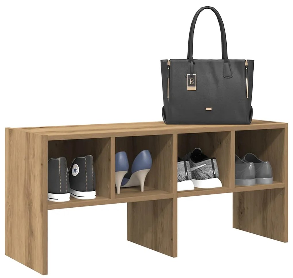 Scarpiera Impilabile Rovere Artigianale 89,5x30x40 Cm /