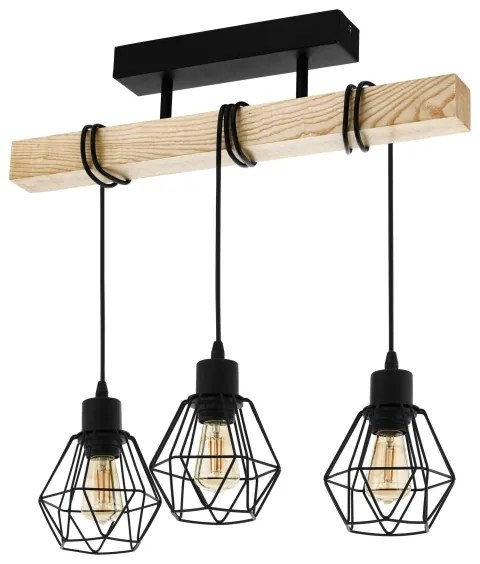 Eglo 44074 - Lampadario a plafone TOWNSHEND 3xE27/60W/230V - FSC certificato