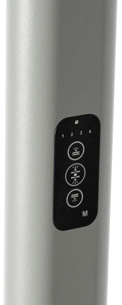 Lampada da terra a luce diurna grigia quadrata con LED e dimmer - Guzo