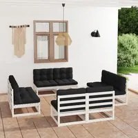 Set Divani da Giardino 8 pz con Cuscini Legno Massello Pino cod mxl 44560