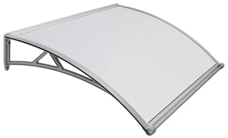 Pensilina in policarbonato grigio L 140 x P 90 cm struttura in pvc