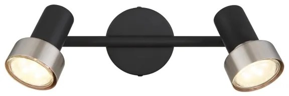 Globo 57917-2N - Faretto MASON 2xGU10/25W/230V nero/argento