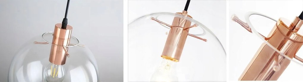 Lampada da soffitto pensile di vetro Lassi 20 cm Rose gold