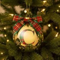 Pallina Natale lettera C 10 cm oro