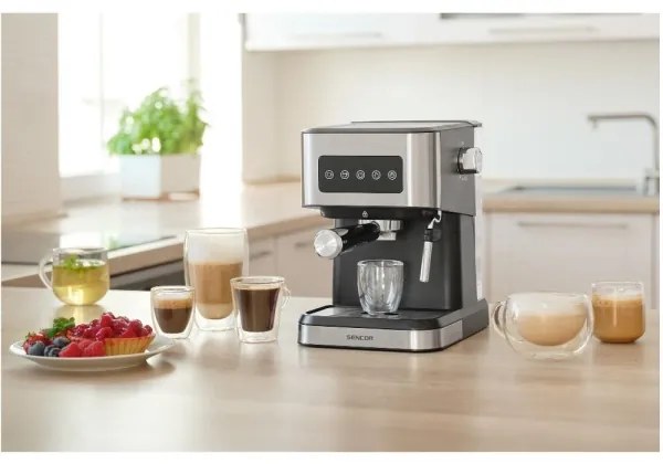 Sencor - Macchina da caffè espresso a leva 1050W/230V nero/cromo satinato