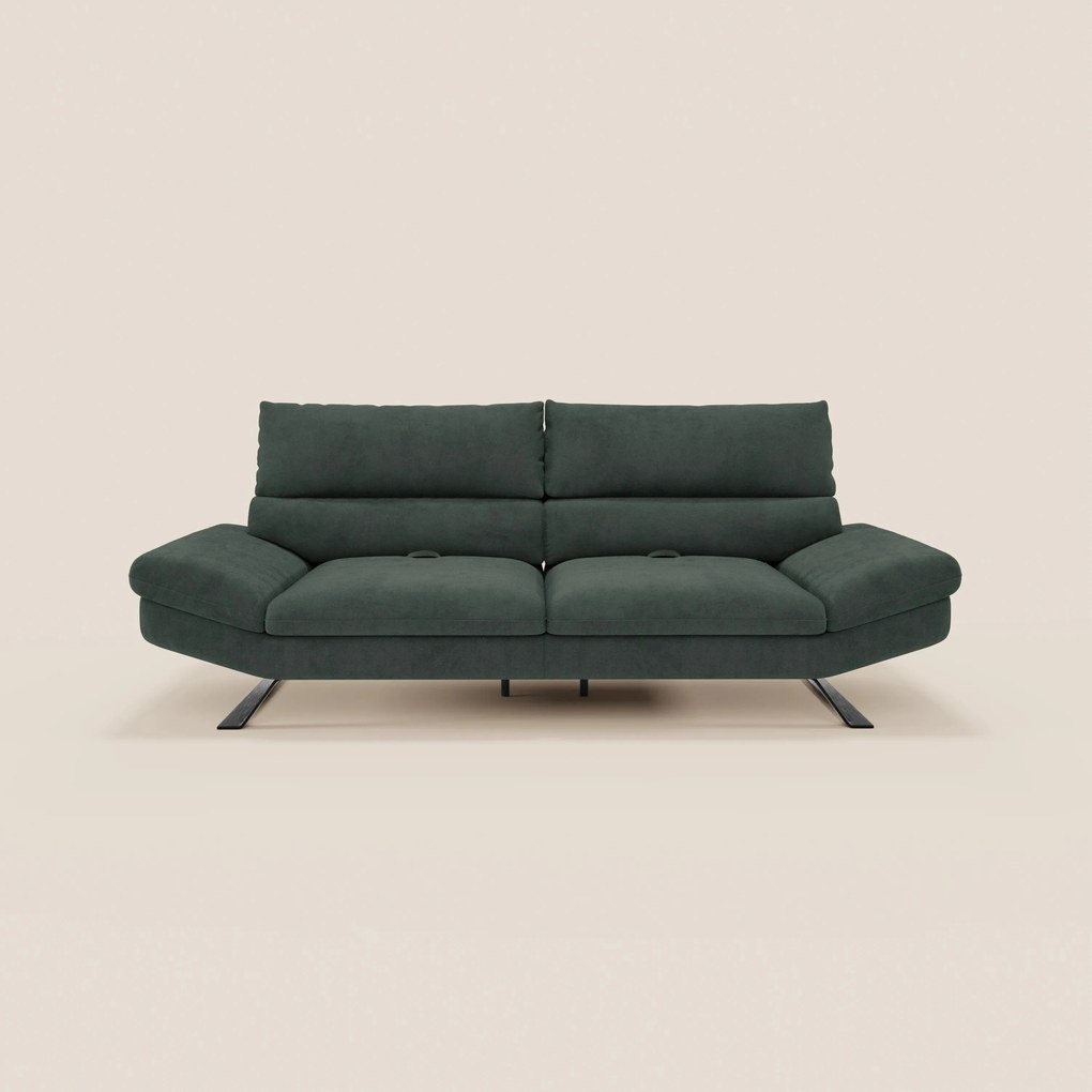 Eclipse Divano dal design moderno 2 e 3 posti con schienali traslanti - piedini alti in elegante microfibra smacchiabile T11