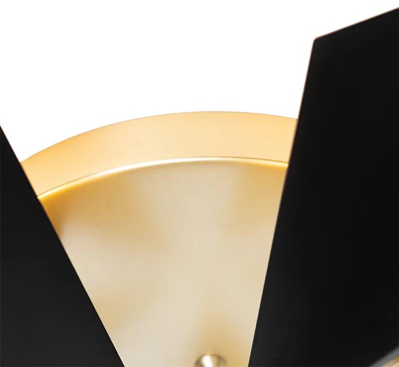 Plafoniera di design nera con oro 5 luci - Sinem