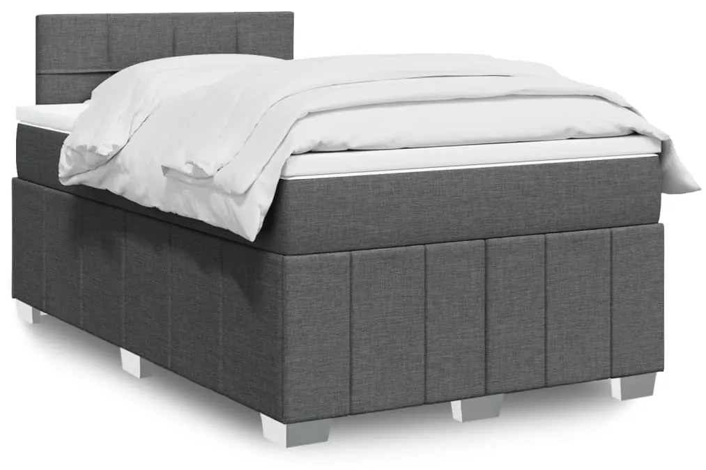 Giroletto A Molle Con Materasso Grigio Scuro 120x190cm Tessuto /