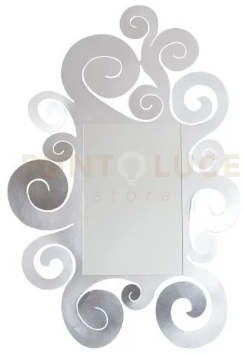 Specchio temple grande argento in ferro 90x130hcm