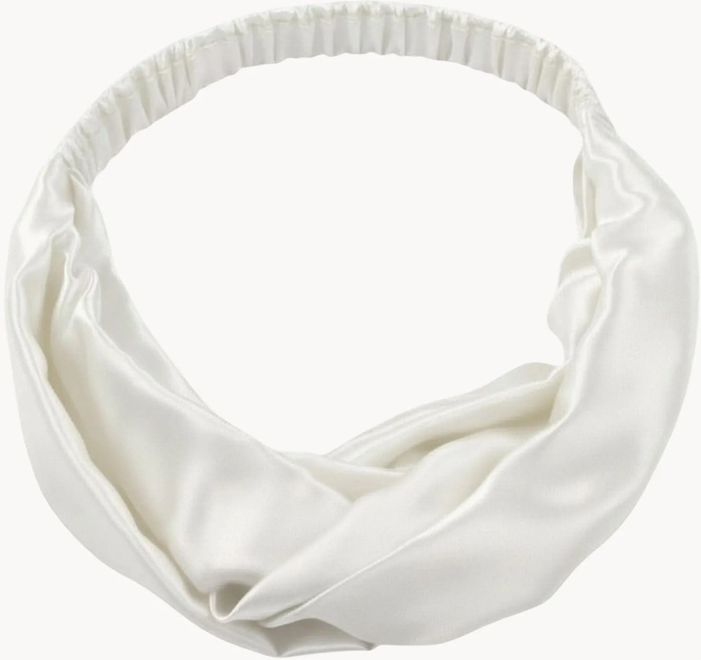 Set di 2 accessori per capelli in seta bianca Mulberry